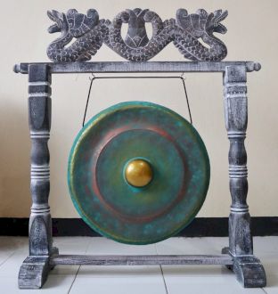 Średni Gong leczniczy na stojaku 35cm - Zielonkawy
