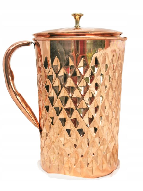 Dzbanek miedziany 2l młotkowany w romby