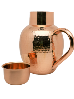 Dzbanek miedziany kuty 1,6l z kubkiem 0,15l