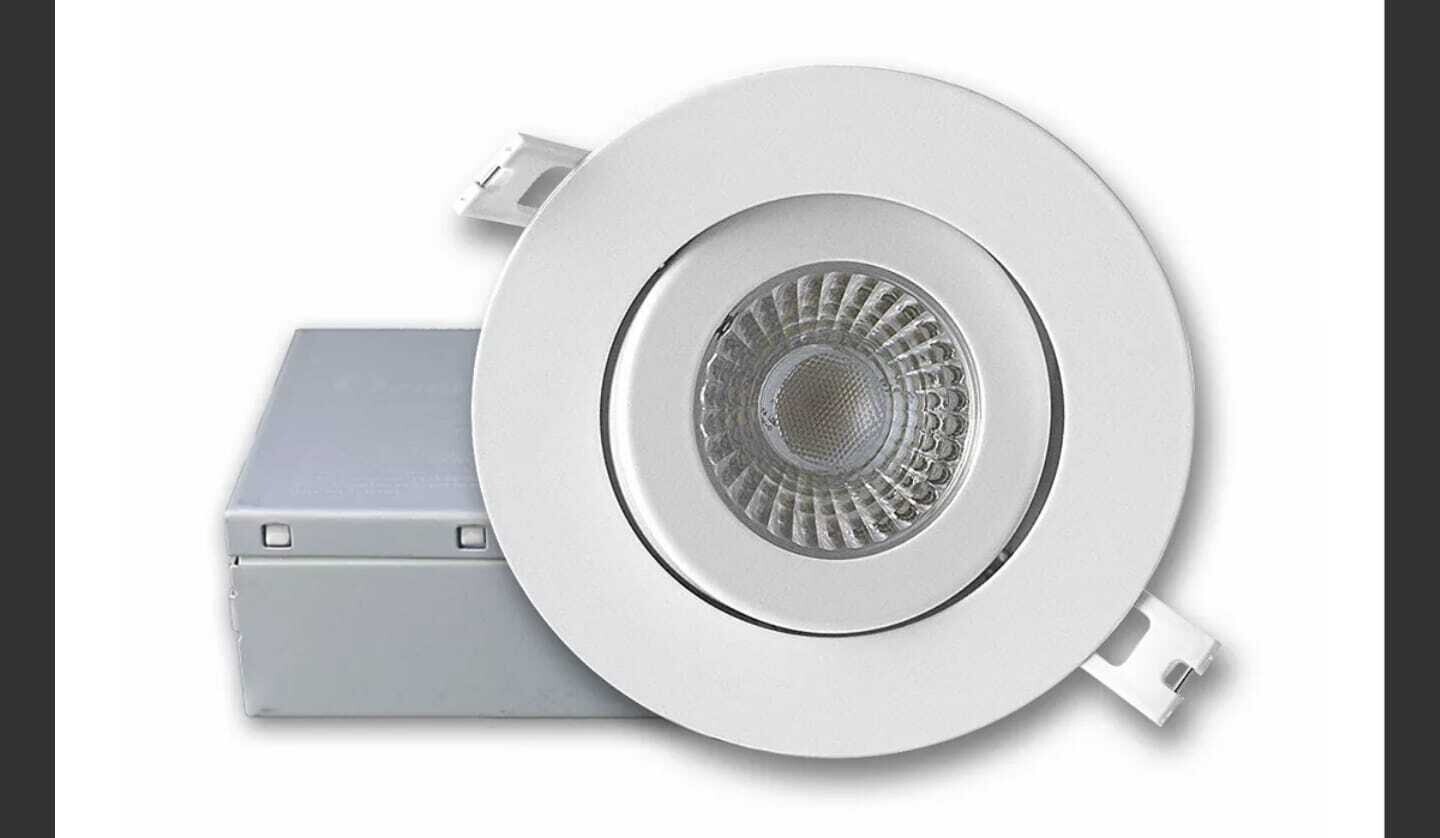 LED RECESSED LIGHT DL 4" 9W 3CCT GIMBAL 360 DIM BOX WH OH