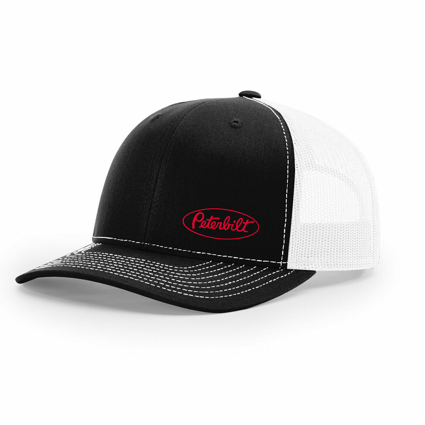 Black & White Peterbilt Logo Classic Mesh Back Trucker Hat | Shop for Truck  Parts & Accessories | Chrome Country