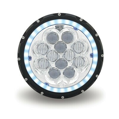 Round LED Headlight with Halo LEDs
