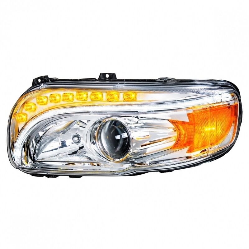 HR (エイチアール) #013 United Pacific Chrome Projection Headlight w/ Amber LED Turn