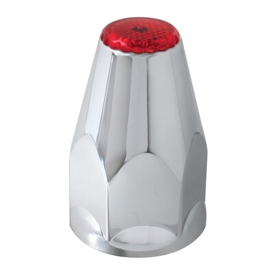 Chrome Plastic Lug Nut Cover w/ Red Reflector (20 Pack)