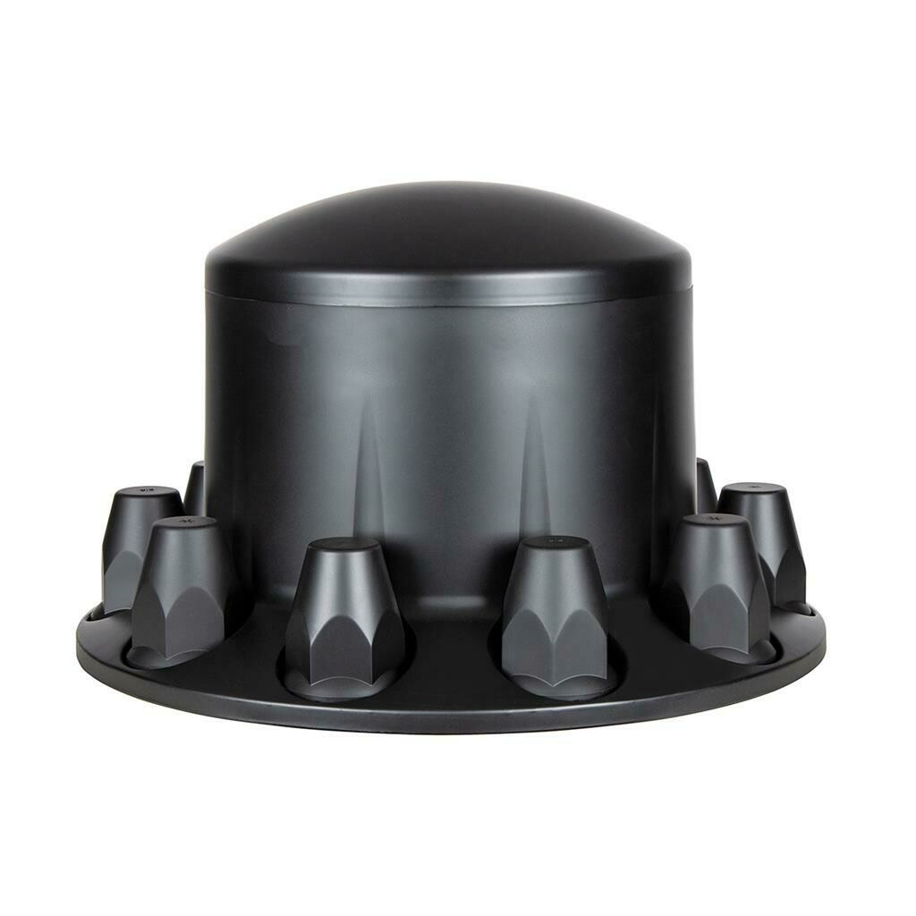 United Pacific Matte Black Dome Axle Cover Combo Kit