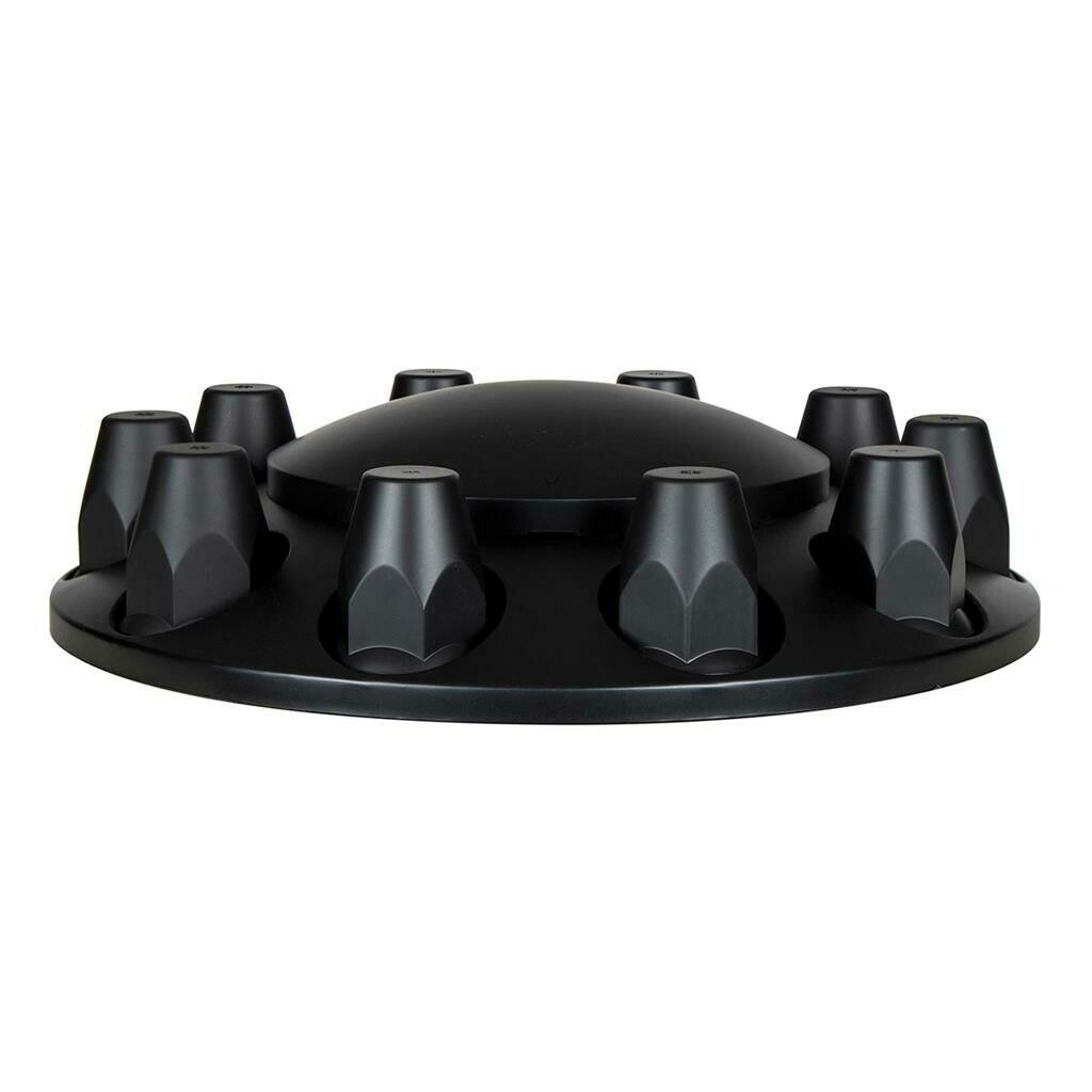 United Pacific Matte Black Dome Axle Cover Combo Kit