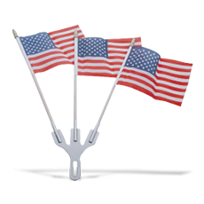Stainless Steel Flag Holder with USA Flags
