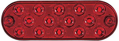 Low Profile Thin Oval Red Surface Mount Stop/Tail/Turn Light