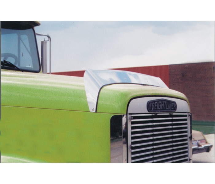 thumbnail interactive-video image 1 of United Pacific Stainless Steel Hoodshield Bug Deflector – Freightliner Cascadia 1 of 2