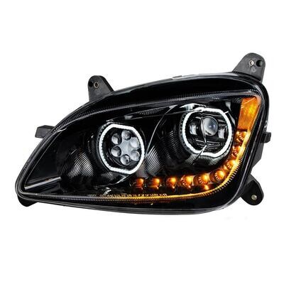 Peterbilt 579 Black LED Headlight Assembly