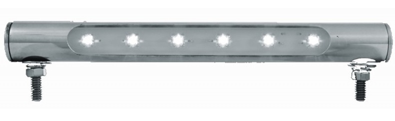 6 LED Stainless Steel Tube License Plate Light