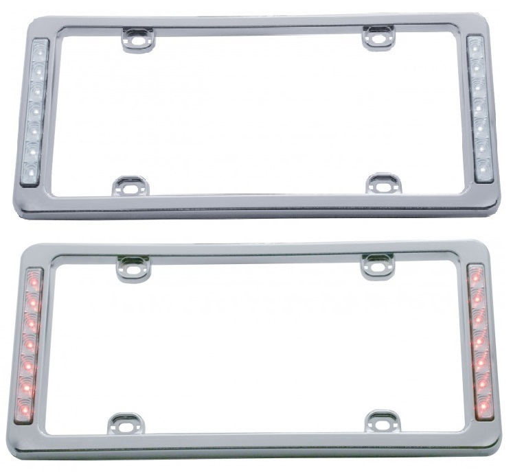 LED Chrome License Plate Frame