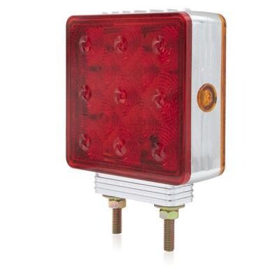 Maxxima Amber/Red 26 LED Square Double Face Turn Signal Pedestal Light