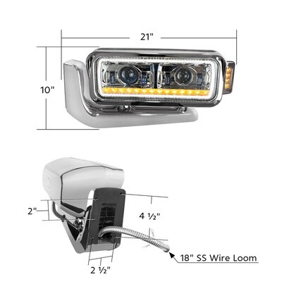 United Pacific Chrome High Power LED Projection Headlight