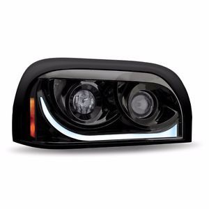 Black LED DRL Turning Projection Headlight- Driver or Passenger Side for Freightliner Century