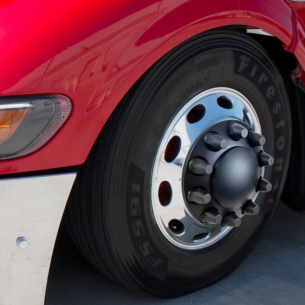 United Pacific Matte Black Dome Axle Cover Combo Kit