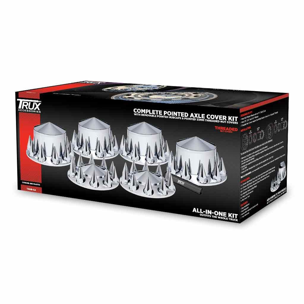 Trux Accessories Chrome Complete Axle Cover Kit w/ Removable