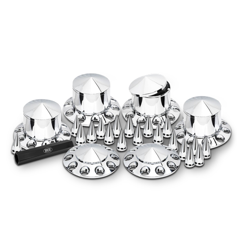 Trux Accessories Chrome Complete Axle Cover Kit w/ Removable