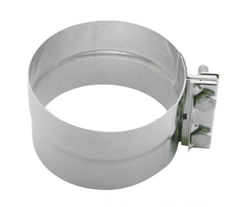 thumbnail image 2 of United Pacific Chrome Exhaust Stack Bracket – 5" – Fits Peterbilt Conventional 1987+ (Each) #10327 2 of 5