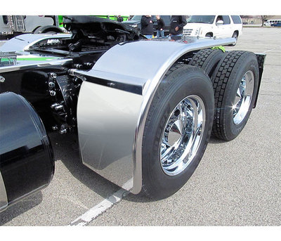 80'' 14 Ga. Stainless Steel Half Fenders w/ Straight Drop & Rolled Edge (For 43.5