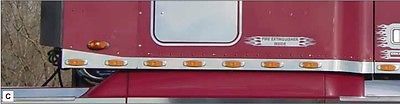 Stainless Sleeper Panels w/ LED Lights - Standard for Freightliner Century/Columbia