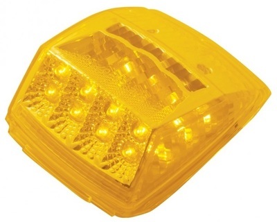 17 LED Square Reflector Cab Marker Light (Amber or Clear Lens)