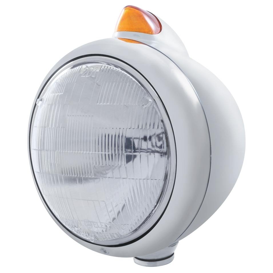 Headlight 6014 Bulb & LED Turn Signal (Original Style) - Amber LED/Amber Lens