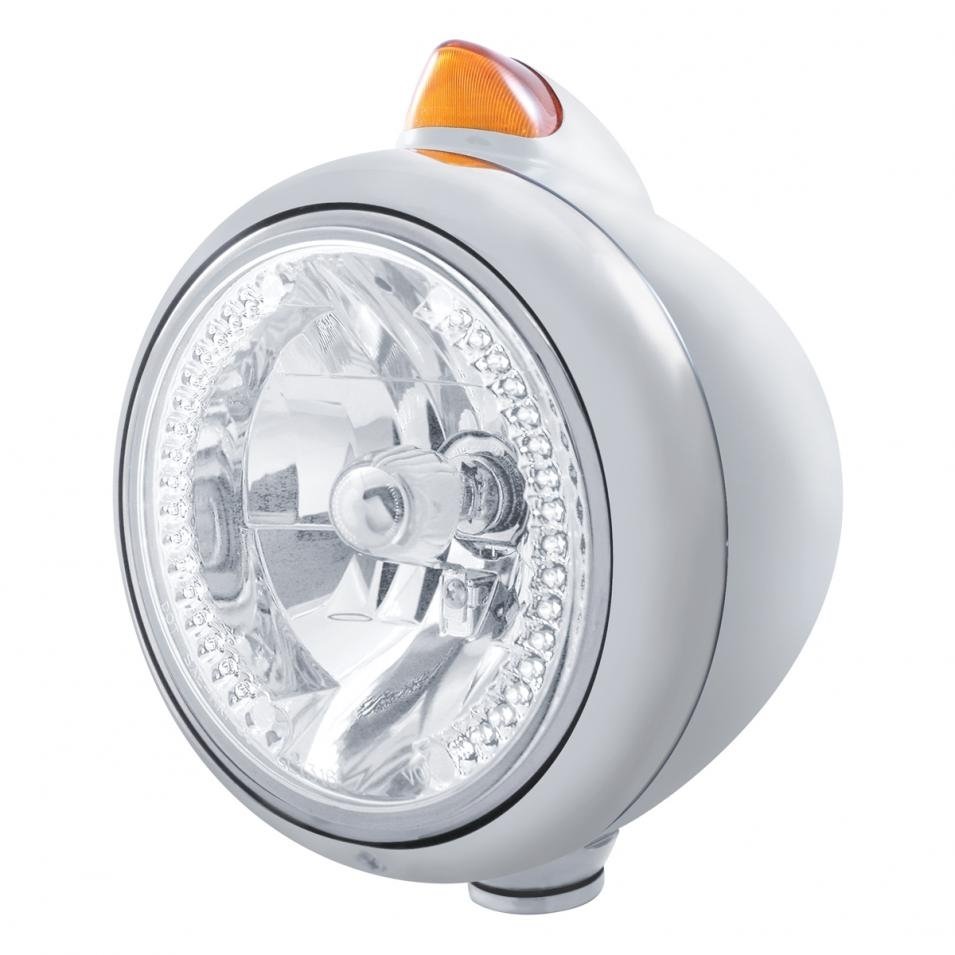 Guide Headlight H4 Bulb Dual Turn Signal Original Style - Amber LED/Amber Lens