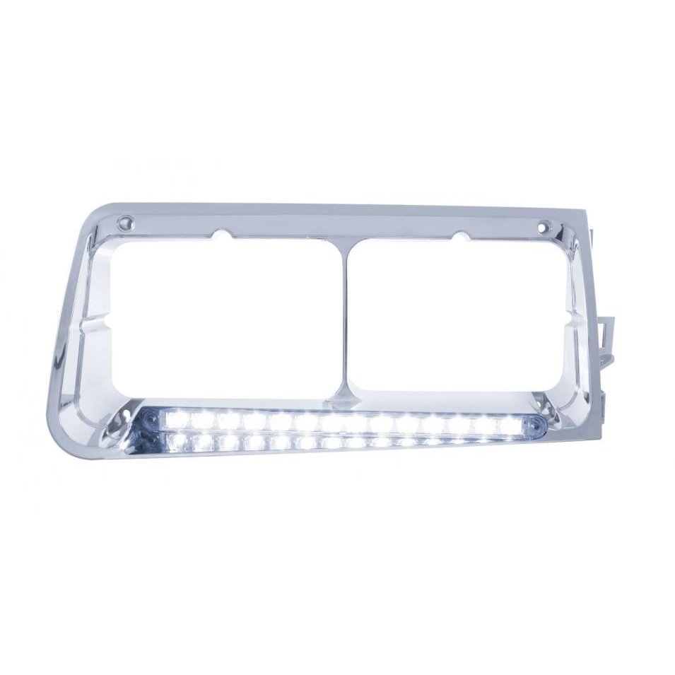 14 LED Passenger-Side Headlight Bezel for Freightliner FLD (White LED/Clear Lens)
