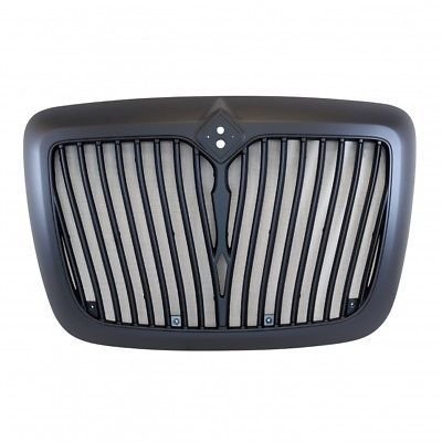 Grille with Bug Screen and Logo Cutout- Black for International ProStar 2008+