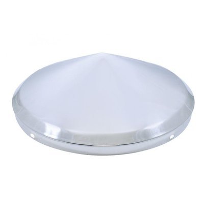 No Notch Chrome Pointed Front Hub Cap Fits 8 23/32