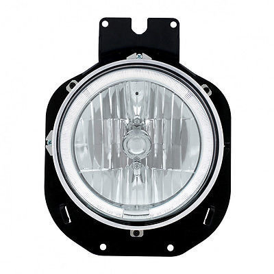 Crystal Headlight w/ LED Halo Ring - White for Freightliner Century 1996-2005