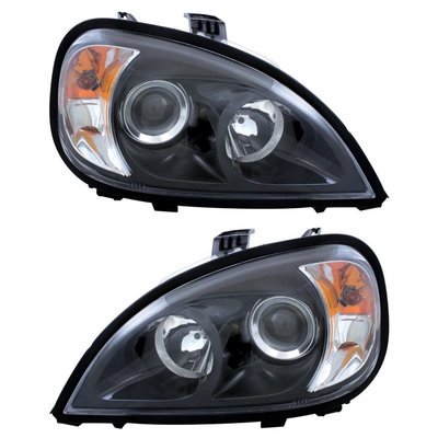 Projection Headlights, Blackout - Driver and Passenger Side for Freightliner Columbia