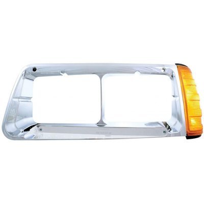 Headlight Bezel w/ LED Turn Signal Chrome Lens - Driver Side for Freightliner FLD