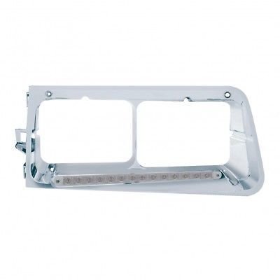 Headlight Bezel, 14 Amber LED/Clear Lens - Driver Side for Freightliner FLD