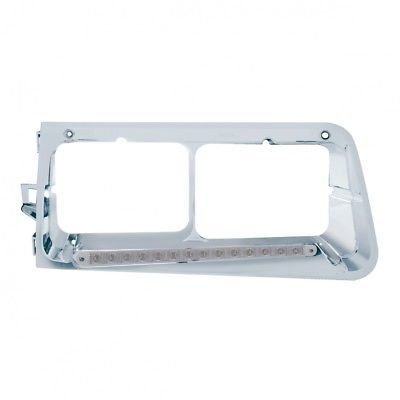 Headlight Bezel, 14 Amber LED/Clear Lens - Passenger Side for Freightliner FLD