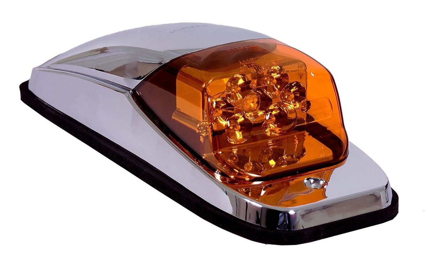 Maxxima Chrome Amber 8 LED Upper Cab Marker Light Shop for Truck