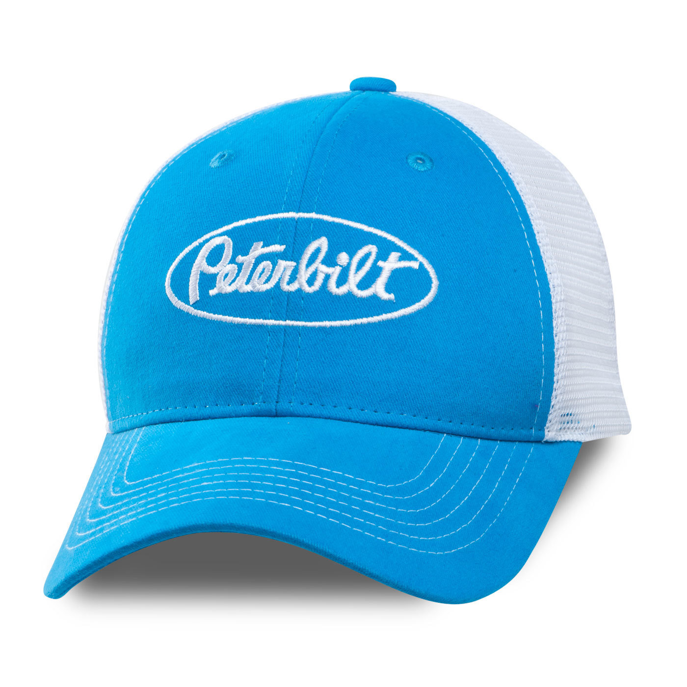 Peterbilt Blue & White Logo Sueded Mesh Back Cap