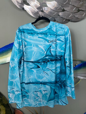 Light blue spicy tuna fishing shirt 