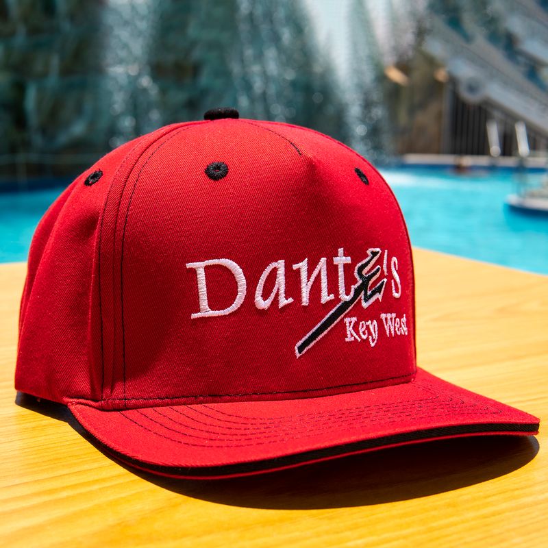 Red Snapback Hat with Sandwich Black Accent