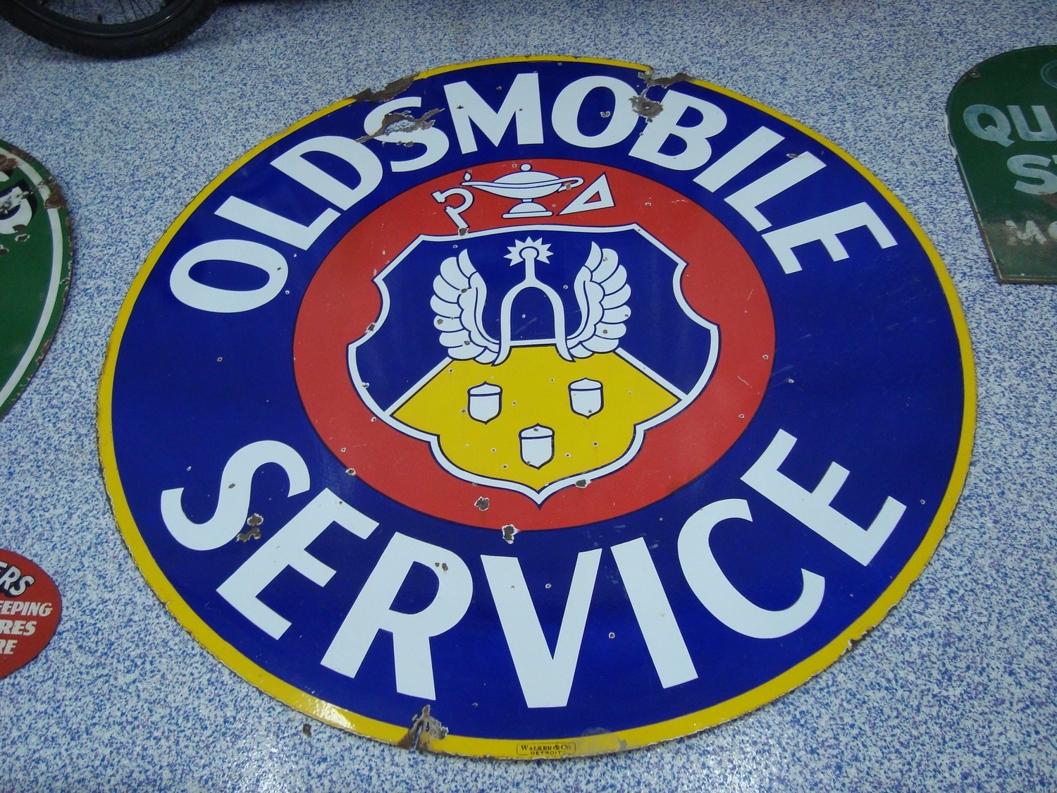 Antique Oldsmobile Dealership 2-sided sign