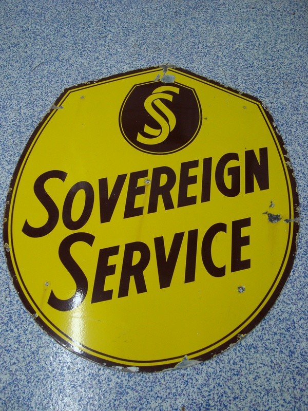 Antique Sovereign Service Doubled Sided sign