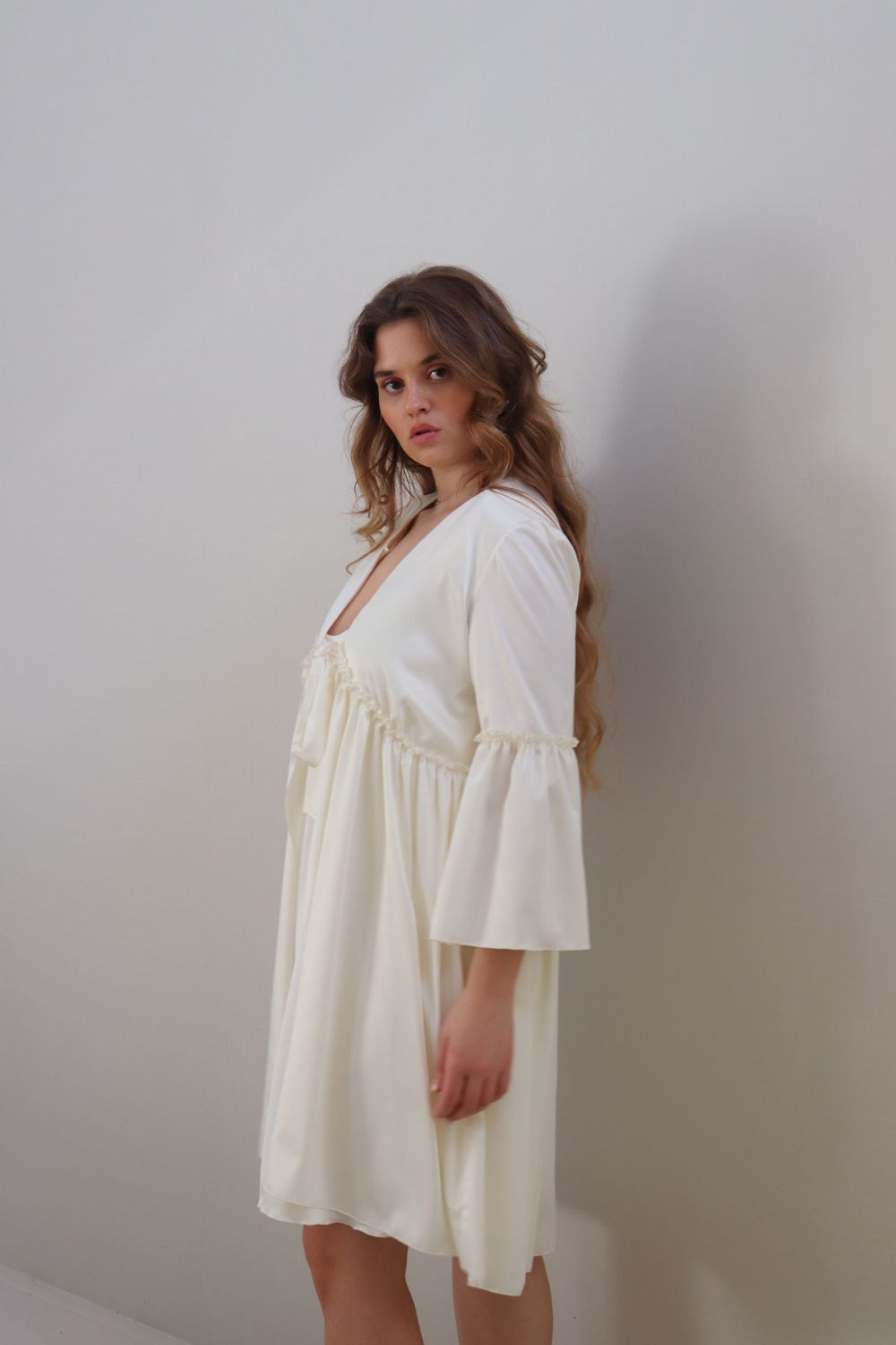 Robe Branco com Franzido