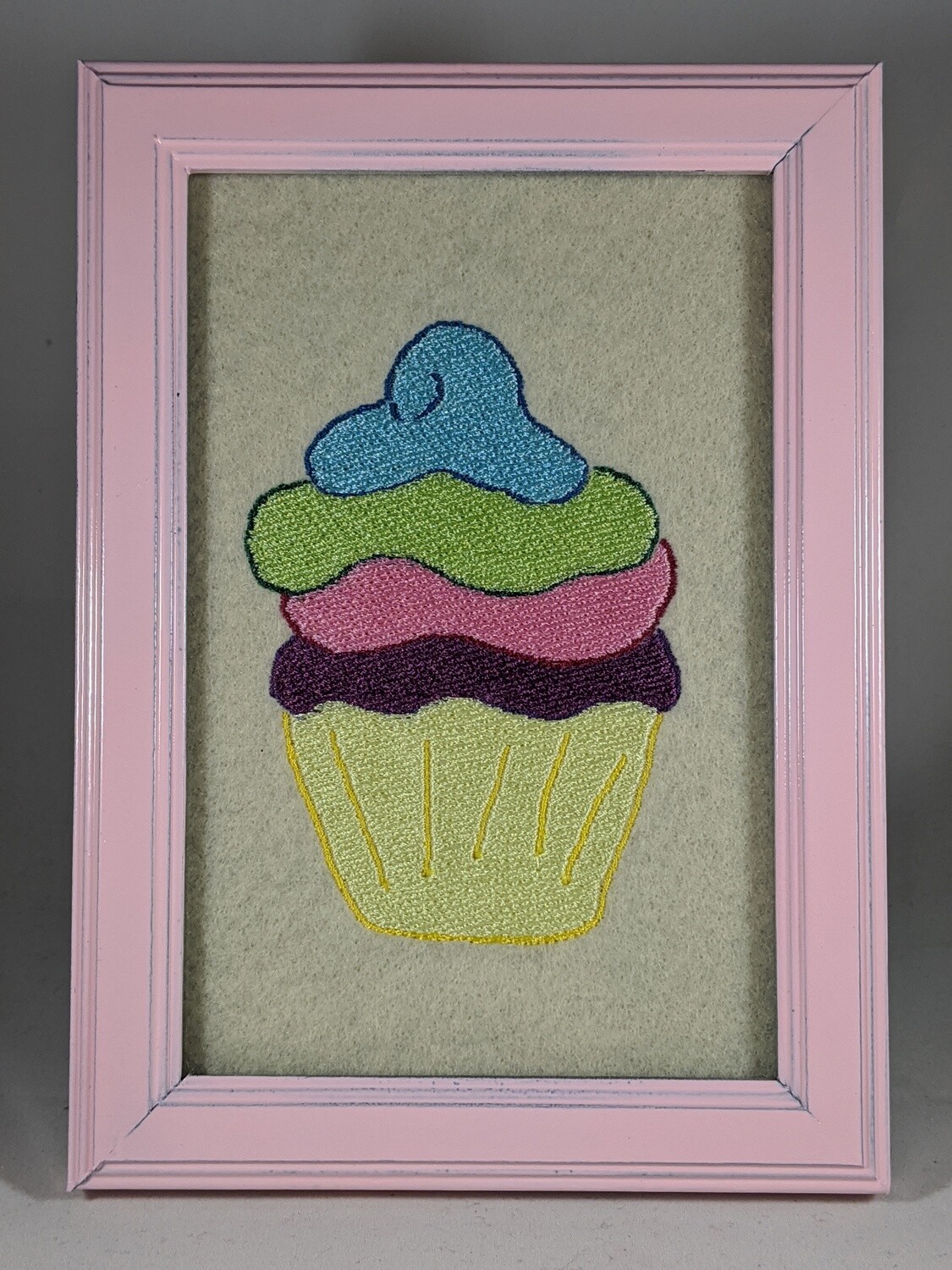 Cupcake - Whimsical Desserts Embroidered Artwork