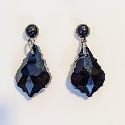 Gothic Black Prism Earrings