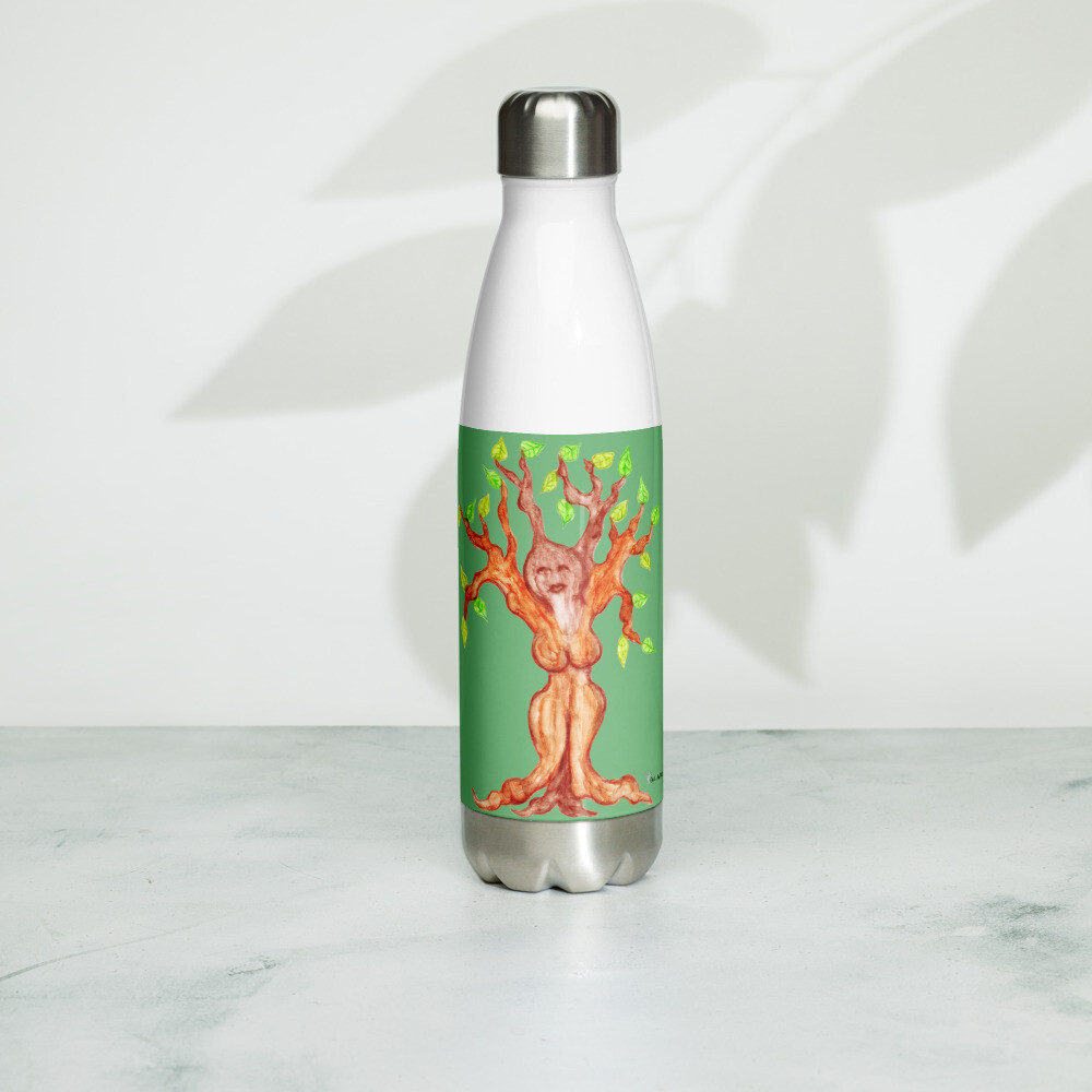 Tree Goddess - Green - Stainless Steel Water Bottle