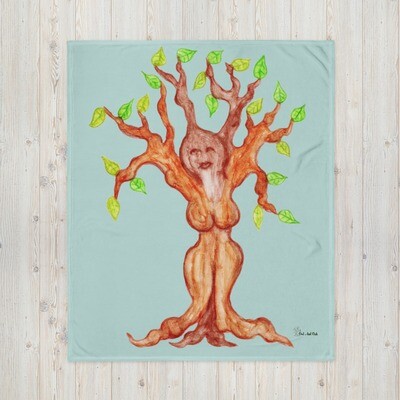 Tree Goddess Throw Blanket