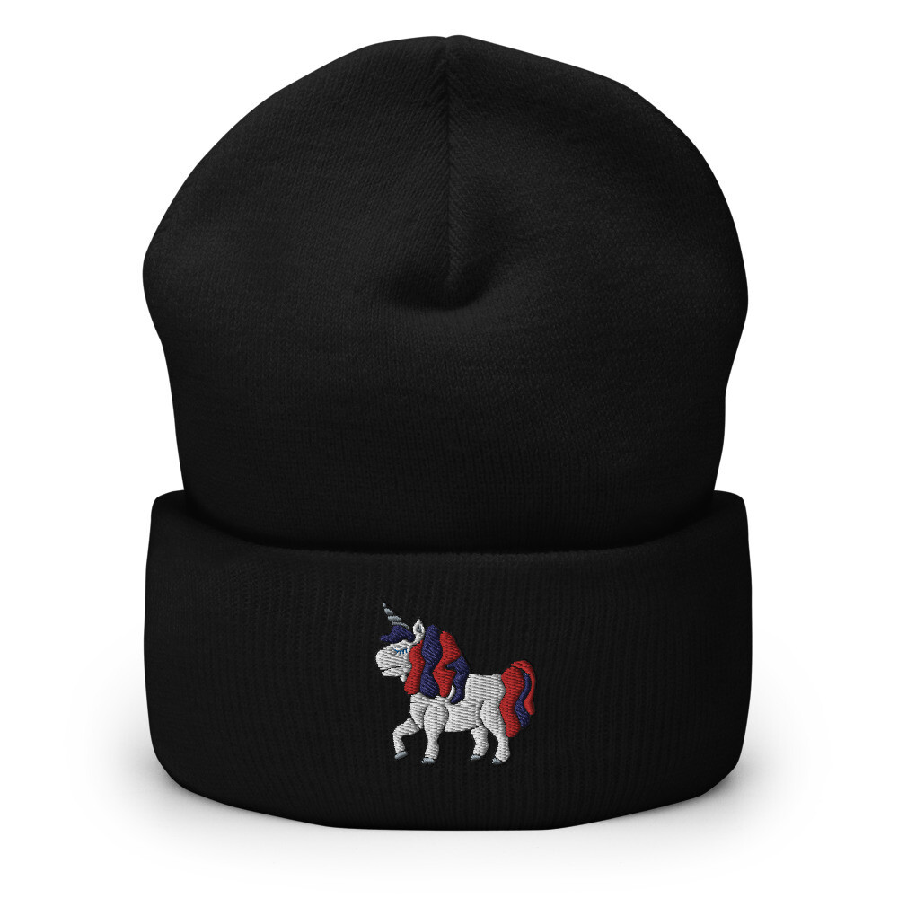 Unicorn Cuffed Beanie, Color: Black