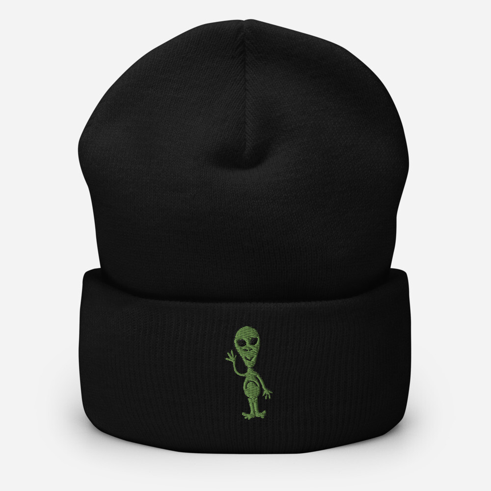 Alien Cuffed Beanie, Color: Black
