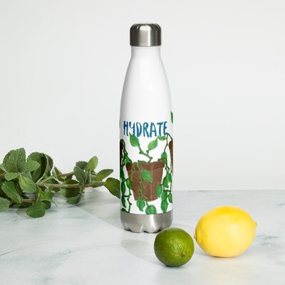 Owl And Oak Plant Stainless Steel Water Bottle